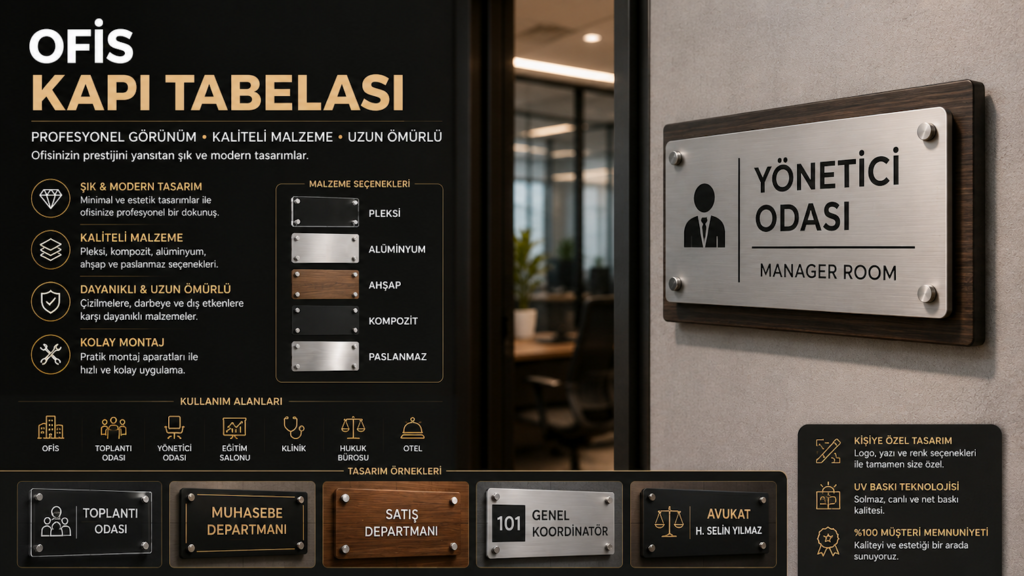 ofis kapı tabelası